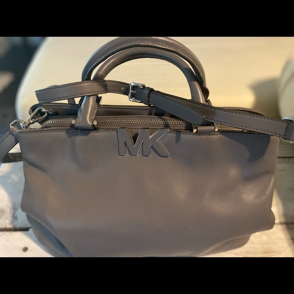 Michael Kors Gray leather satchel bag with strap